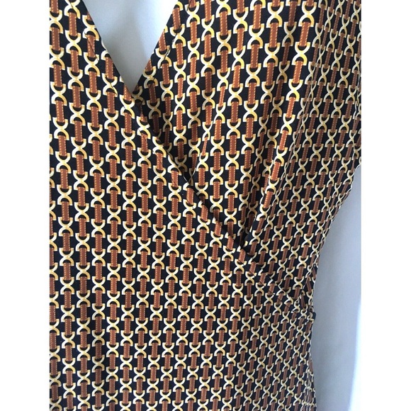 Michael Kors Equestrian Belt Buckle Print Wrap Dress Size XS - Picture 6 of 9